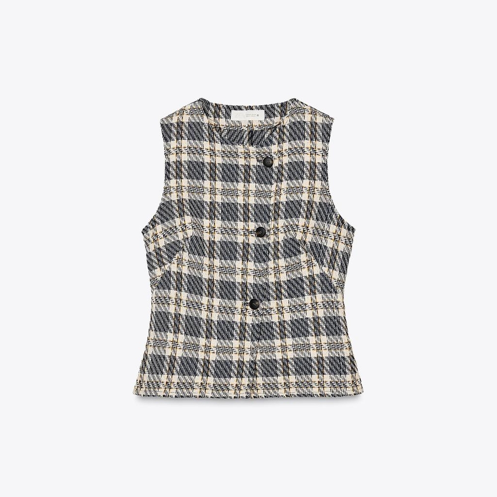 Plaid Sleeveless Vest